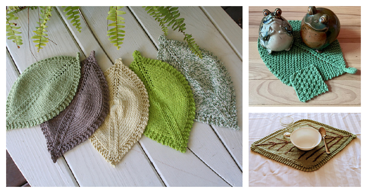 Leafy Washcloth Free Knitting Pattern