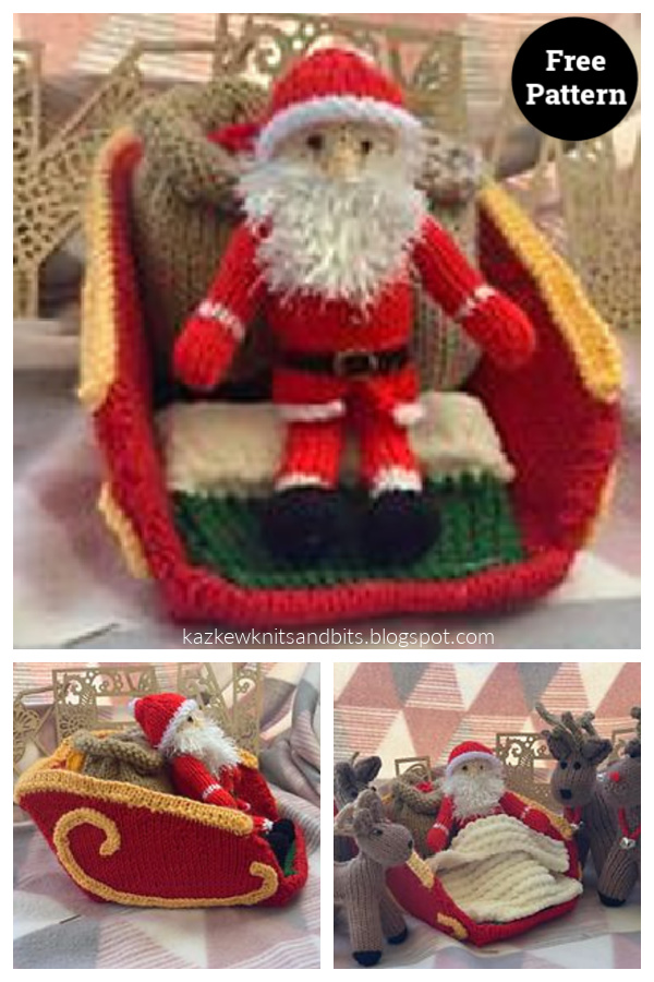 Santa Shelf Sitter Free Knitting Pattern