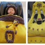 Animal Hooded Baby Car Seat Blanket Knitting Pattern