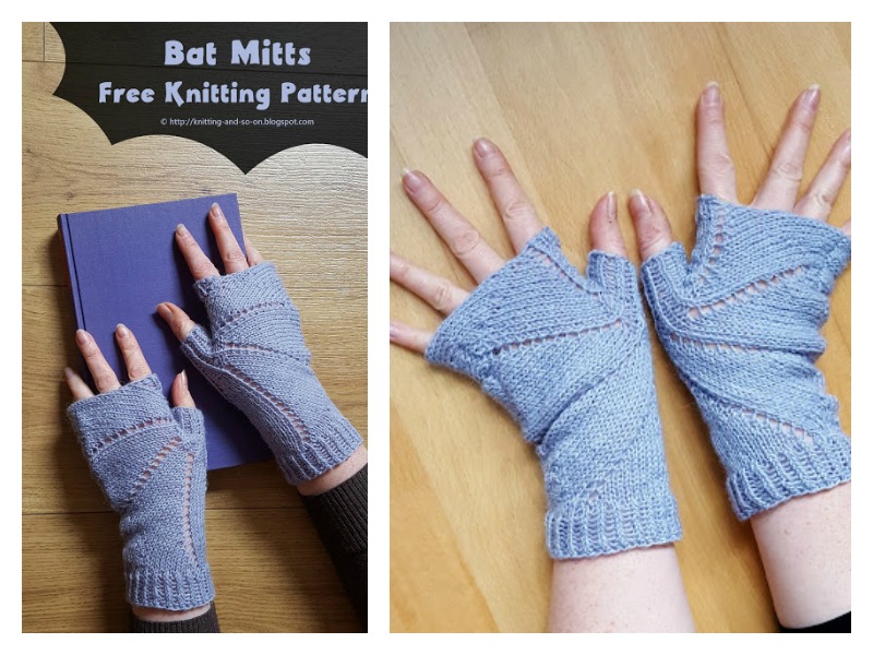Bat Mitts Free Knitting Pattern