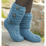 Button Slipper Boots Knitting Pattern