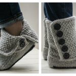 Button Slipper Boots Knitting Pattern