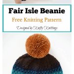Fair Isle Beanie Free Knitting Pattern