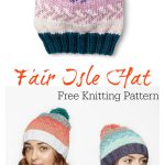 Fair Isle Beanie Hat Free Knitting Pattern