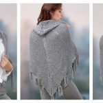 Hoodie Shawl Free Knitting Pattern