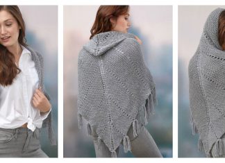 Hoodie Shawl Free Knitting Pattern