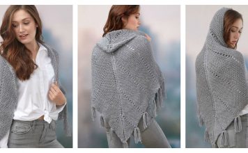 Hoodie Shawl Free Knitting Pattern