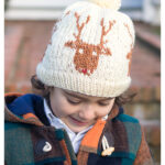 Kids Nordic Rudolph Hat Free Knitting Pattern
