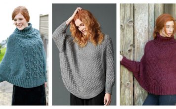 Lovely Sleeved Poncho Free Knitting Pattern