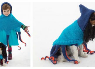 Octopus Poncho and Octopus Dog Sweater Free Knitting Pattern