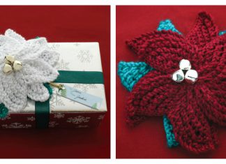 Poinsettia Gift Topper Free Knitting Pattern