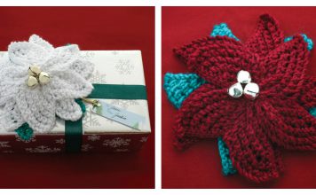 Poinsettia Gift Topper Free Knitting Pattern