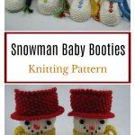 Snowman Baby Booties Knitting Pattern