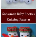 Snowman Baby Booties Knitting Pattern