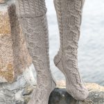 Cable Boot Socks with Folded Edge Free Knitting Pattern