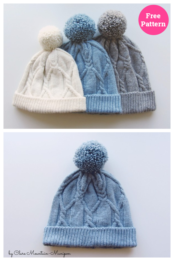 Cable Hat Free Knitting Pattern