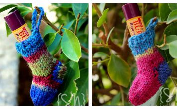 Christmas Stocking Lip Balm Cozy Free Knitting Pattern