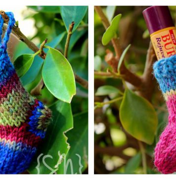 Christmas Stocking Lip Balm Cozy Free Knitting Pattern