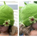 Daisy Beanie Hat Free Knitting Pattern