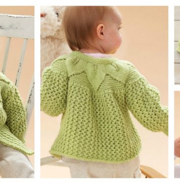 Leaf and Lace Baby Set Free Knitting Pattern