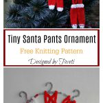 Tiny Santa Pants Ornament Free Knitting Pattern