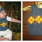 Baby Argyle Vest and Hat Free Knitting Pattern