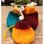 Drawstring Earbud Pouch Free Knitting Pattern