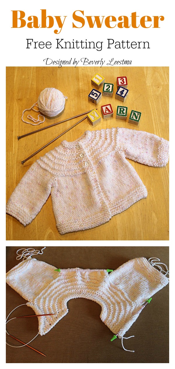 Quick Oats Baby Sweater Free Knitting Pattern