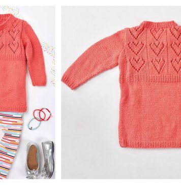 Child's Heart Yoke Tunic Free Knitting Pattern