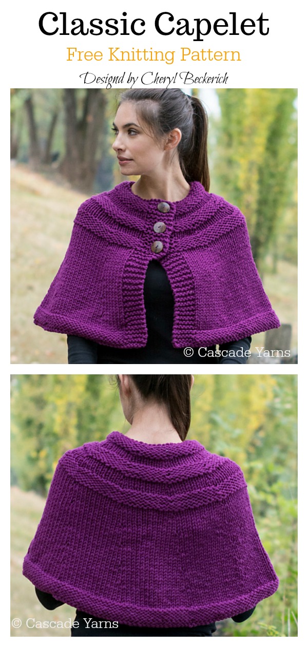 Classic Capelet Free Knitting Pattern