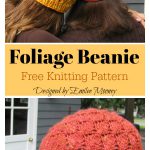 Foliage Beanie Hat Free Knitting Pattern