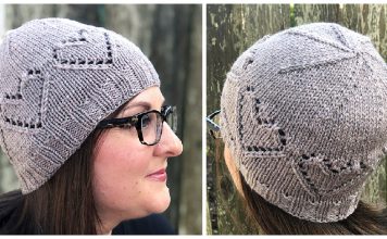 Lace Hearts Hat Free Knitting Pattern