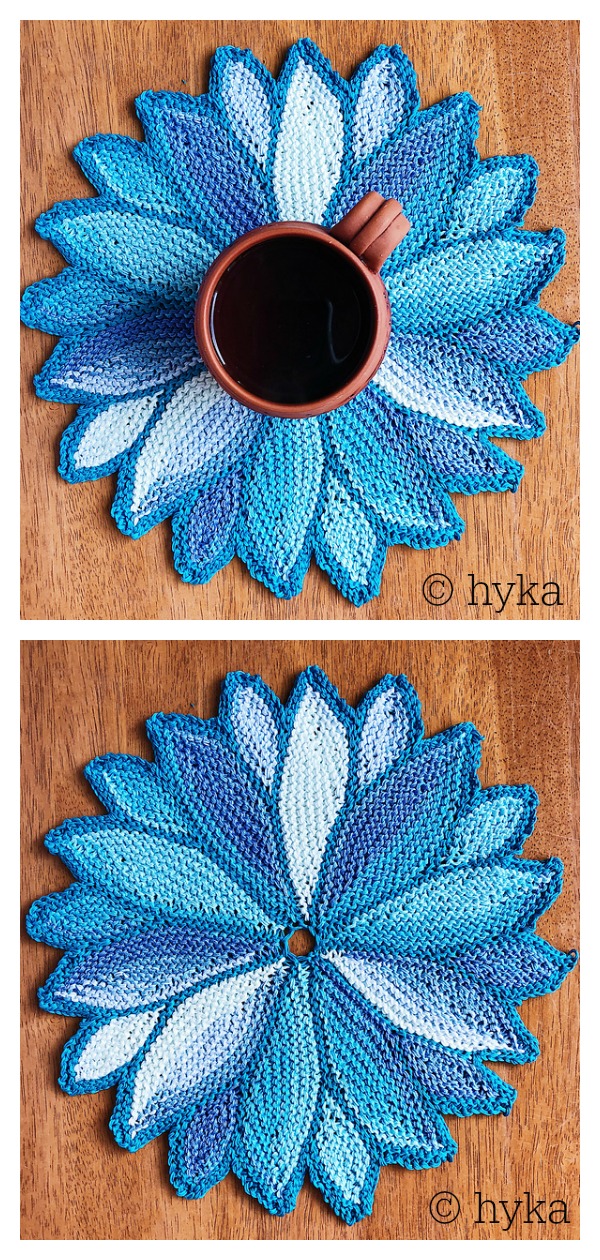 Water Lily Coaster Free Knitting Pattern