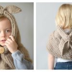 Bunny Hooded Shawl Free Knitting Pattern