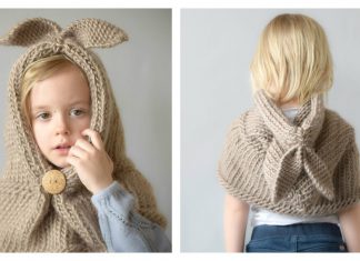 Bunny Hooded Shawl Free Knitting Pattern