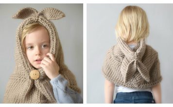 Bunny Hooded Shawl Free Knitting Pattern
