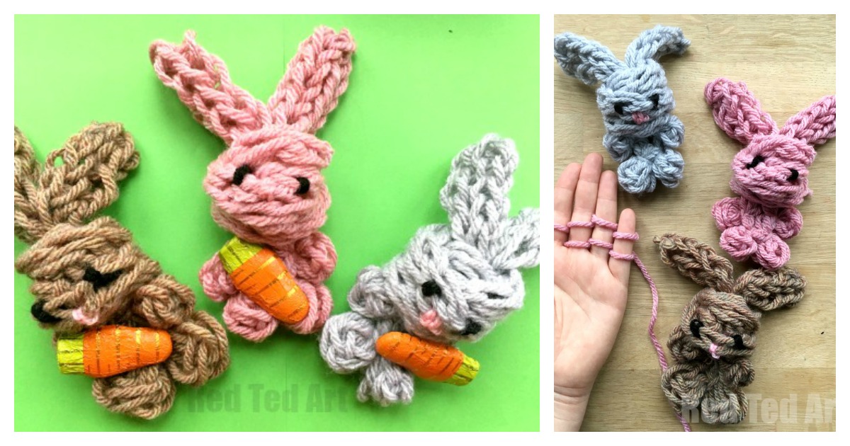Easy Finger Knitting Easter Bunny Toy Video Tutorial