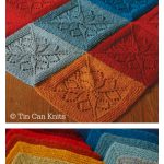 Lace Block Blanket Free Knitting Pattern & Paid #knittingpattern #rainbowblanket #laceknitting