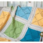 Lace Block Blanket Free Knitting Pattern & Paid