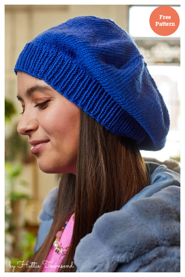 Simply Slouchy Beret Hat Free Knitting Pattern