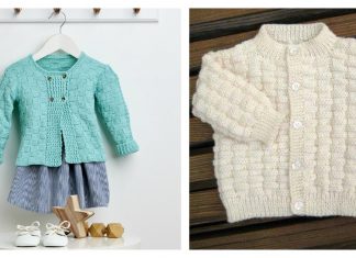 Basket Weave Baby Cardigan Free Knitting Pattern