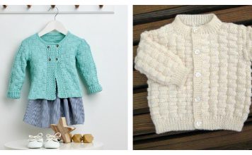 Basket Weave Baby Cardigan Free Knitting Pattern
