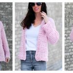 Cotton Candy Beginner Cardigan Free Knitting Pattern
