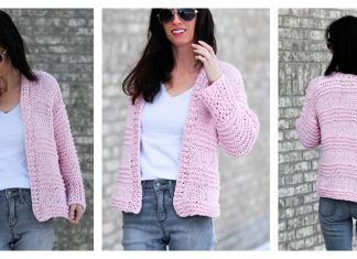 Cotton Candy Beginner Cardigan Free Knitting Pattern