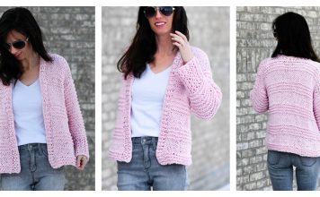 Cotton Candy Beginner Cardigan Free Knitting Pattern