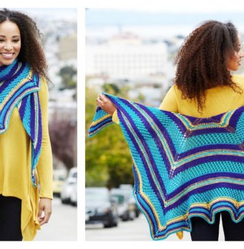 Outside the Chic Box Shawl Free Knitting Pattern