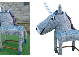 Unicorn Stool Cover Free Knitting Pattern