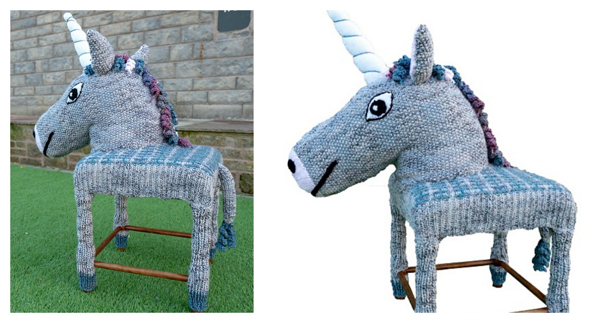 Unicorn Stool Cover Free Knitting Pattern