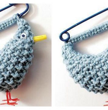 Bluebird Brooch Free Knitting Pattern