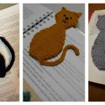 Cat Silhouette Bookmark Free Knitting Pattern